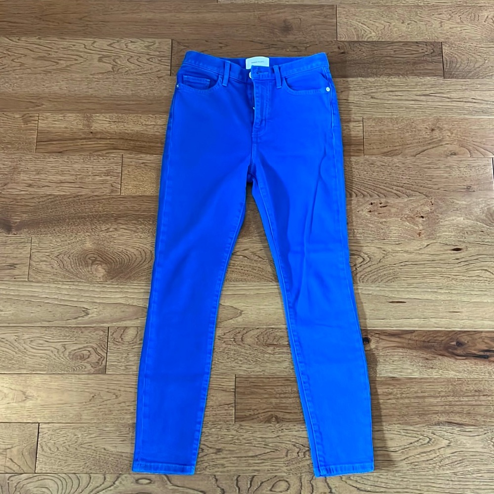 Current Elliott high rise cobalt blue skinny jeans 26